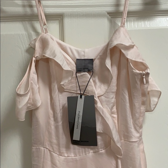 Vero Moda Cold Shoulder Light Pink Dress Sz XS - Picture 5 of 6
